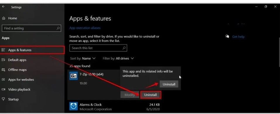 إلغاء تثبيت البرامج والتطبيقات في حاسوب ويندوز 10